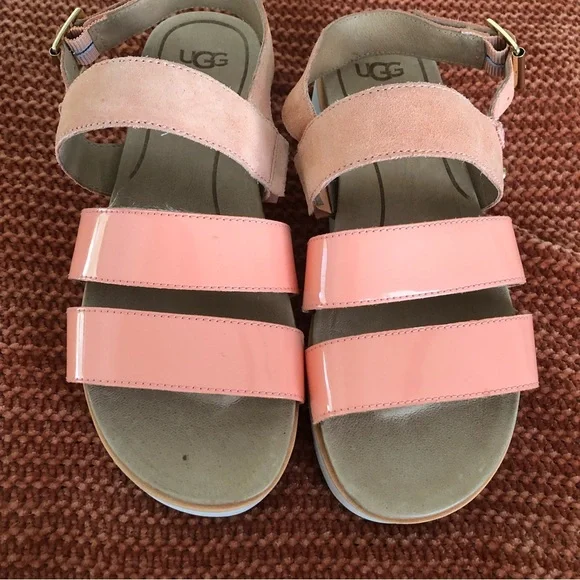 UGG Braelynn Leather Platform Sandals Size 7 - Picture 3 of 14
